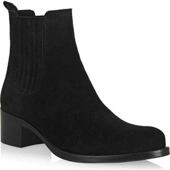 LA CANADIENNE Prince Waterproof Bootie Black Suede Size 8 - Picture 1 of 10